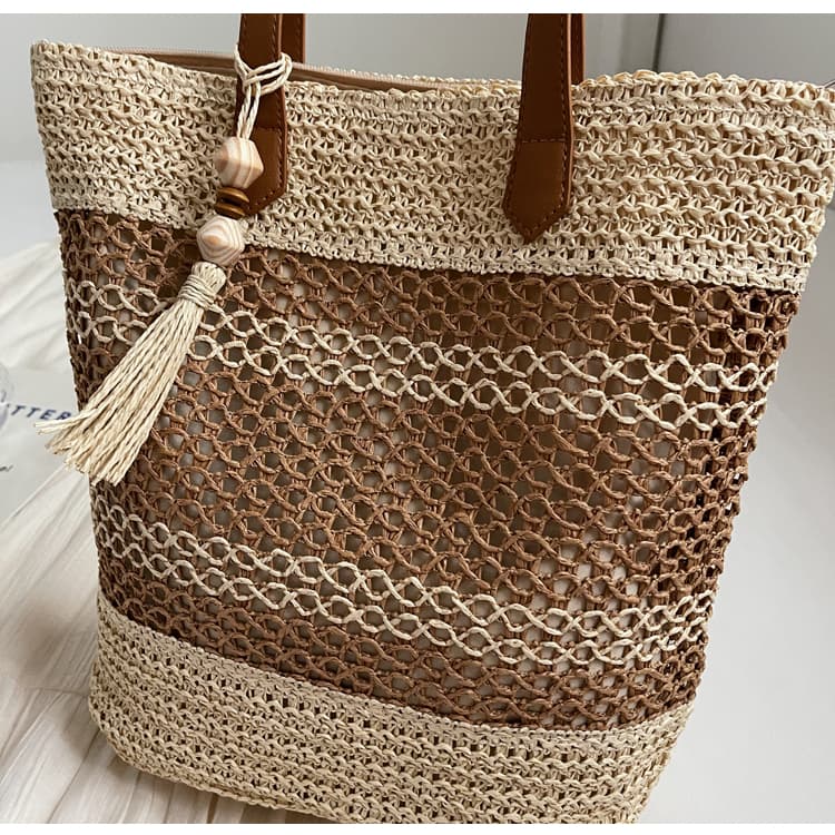 カゴバッグ 涼やか編み目 夏の麻ひもトート