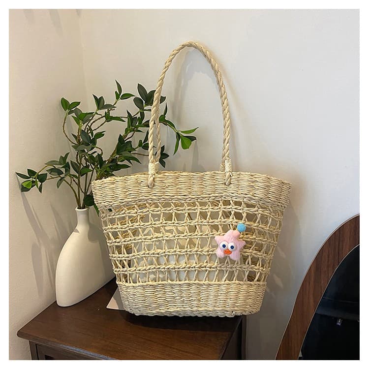 カゴバッグ 夏色かわいい ゆったりメッシュ かごトート