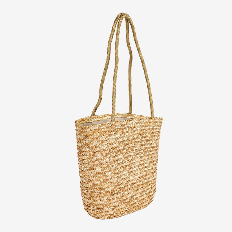 カゴバッグ シンプル編み上げ夏素材トートバッグ