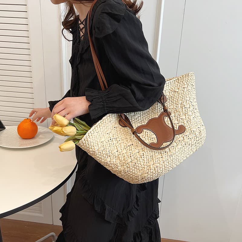 カゴバッグ 夏の風合い 職人編み込み かごトート