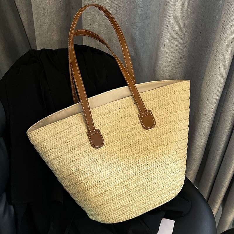 シンプル編み込みカゴバッグ