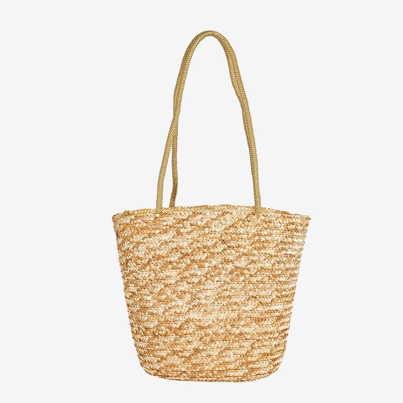 カゴバッグ シンプル編み上げ夏素材トートバッグ