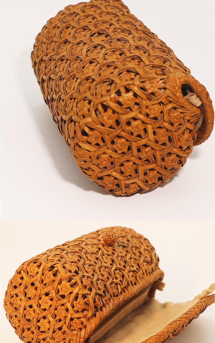 六角花編みショルダーカゴバッグ