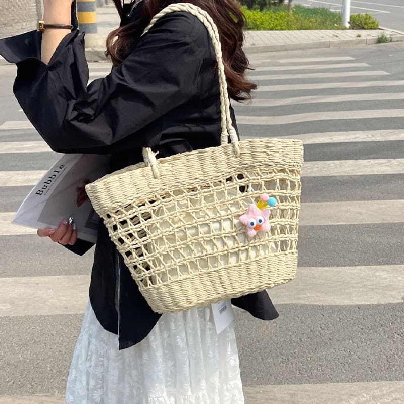 カゴバッグ 夏色かわいい ゆったりメッシュ かごトート