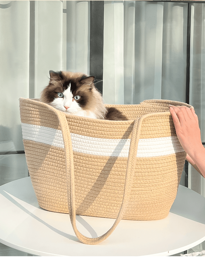 ねこ好きのための猫型カゴバッグ