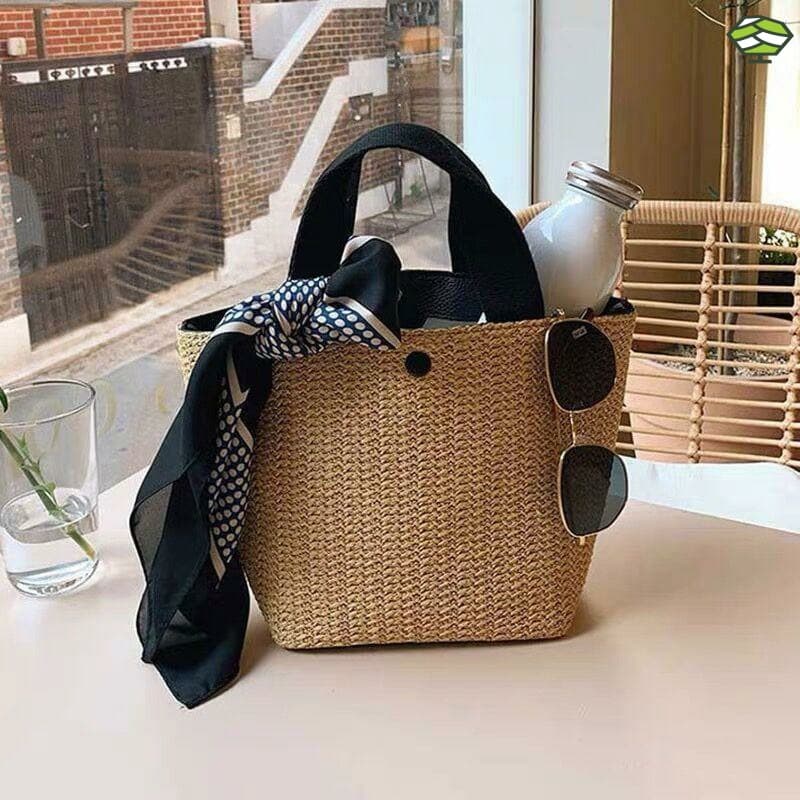 カゴバッグ 上品な夏の編みカゴトート