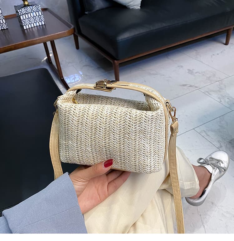 カゴバッグ 優美な編み目のハンドボックス