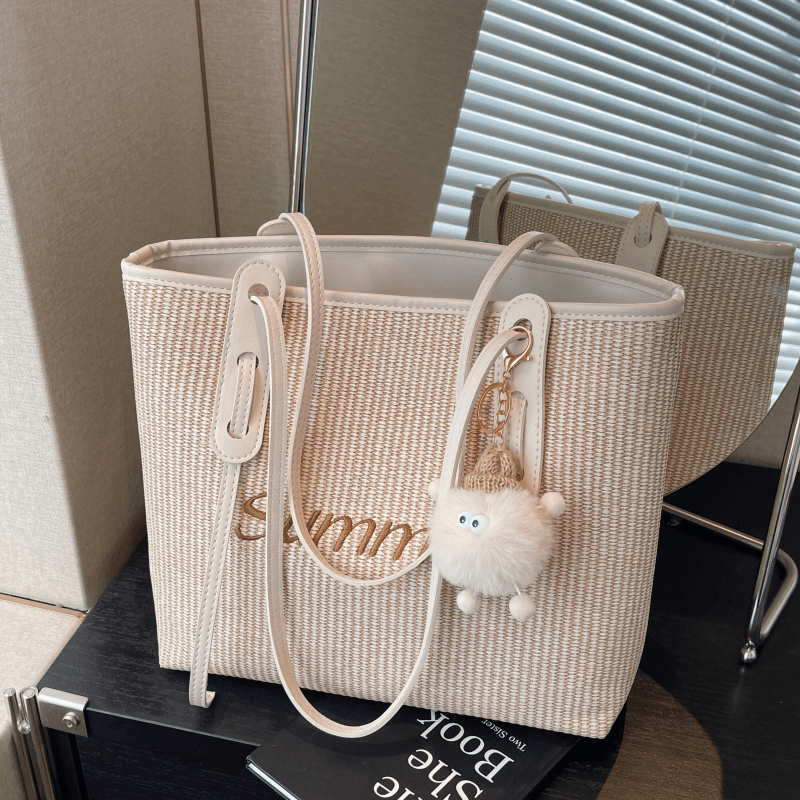 カゴバッグ 夏の風合い ラタン風トートバッグ