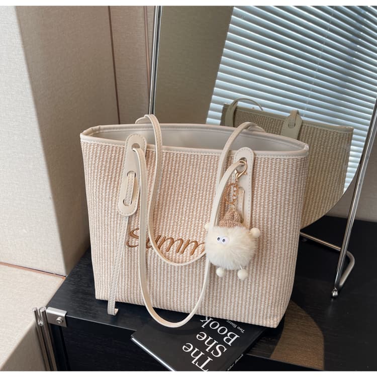 カゴバッグ 夏の風合い ラタン風トートバッグ