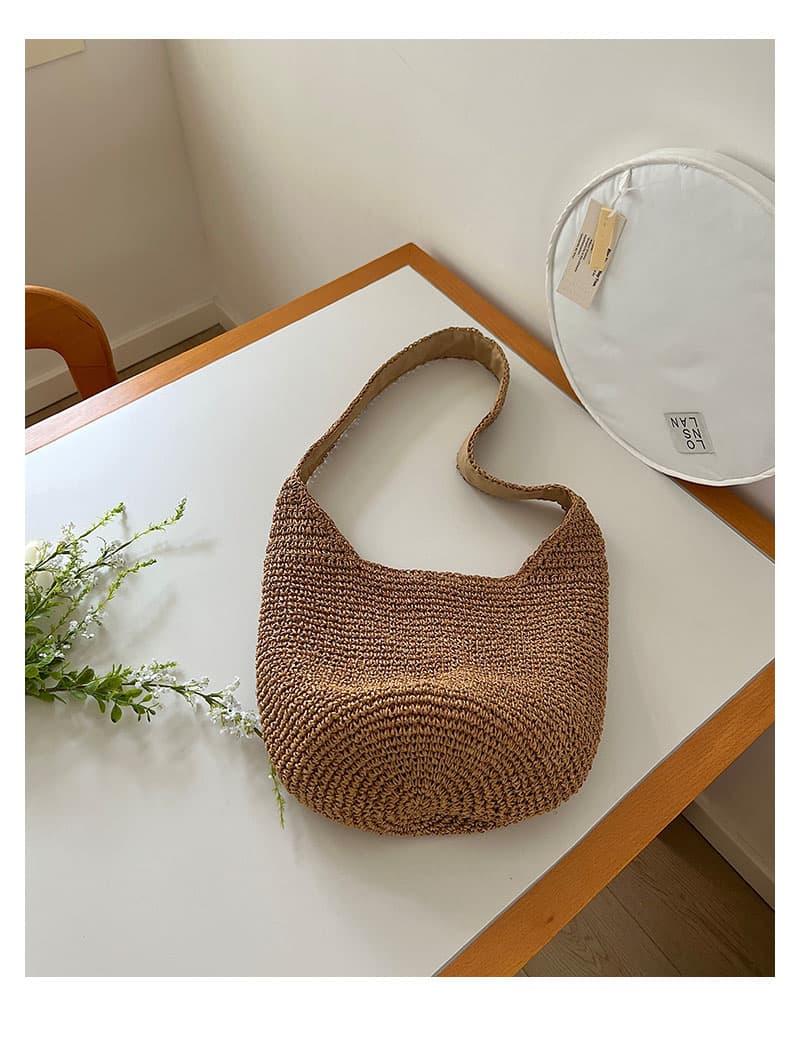 なみなみ編みショルダーカゴバッグ