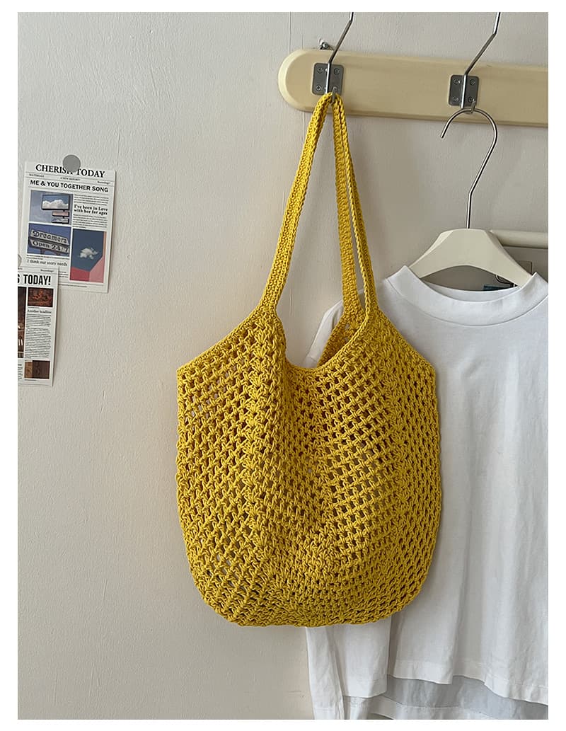 カゴバッグ 涼やか網目編みお出かけバッグ