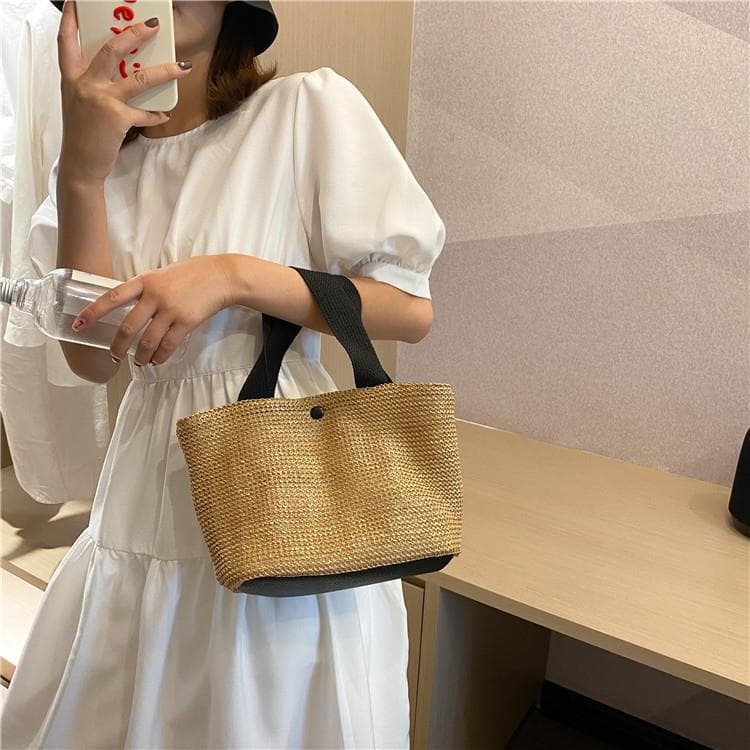 カゴバッグ 夏色ナチュラル 麻編みトートバッグ