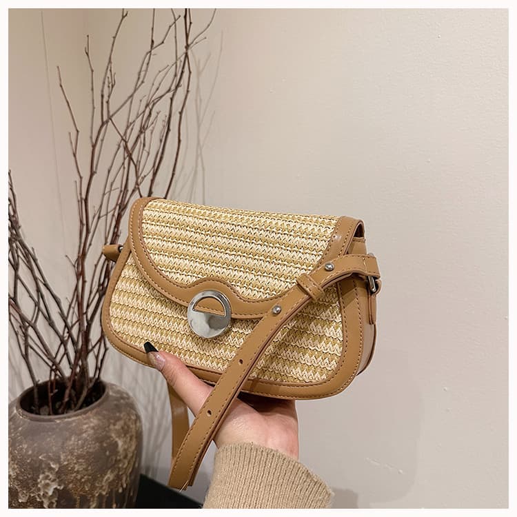 カゴバッグ ナチュラル風ミニショルダーバッグ