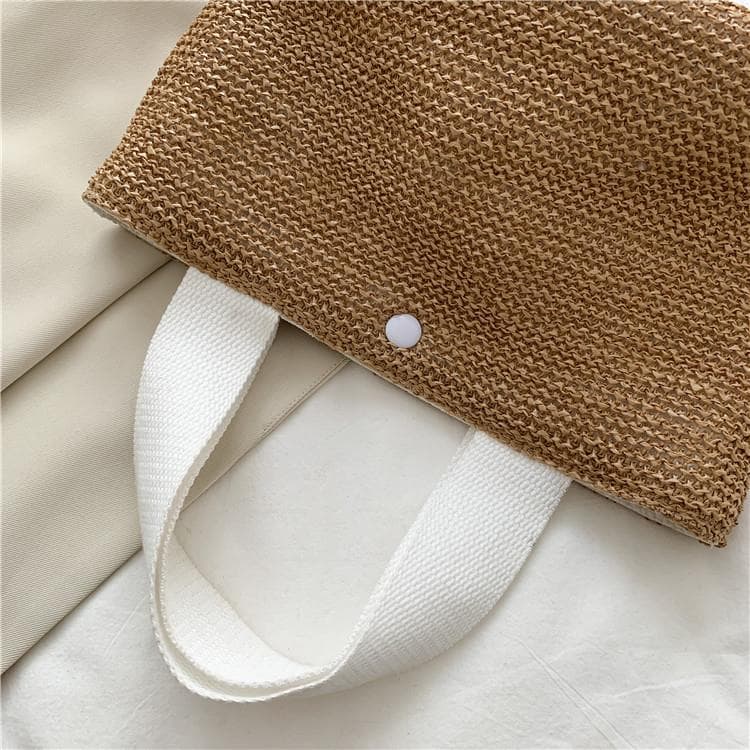 カゴバッグ 夏色ナチュラル 麻編みトートバッグ