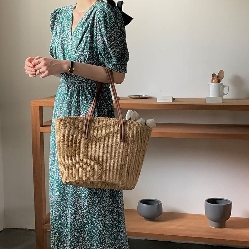 カゴバッグ なごみ風ペーパーストローバッグ