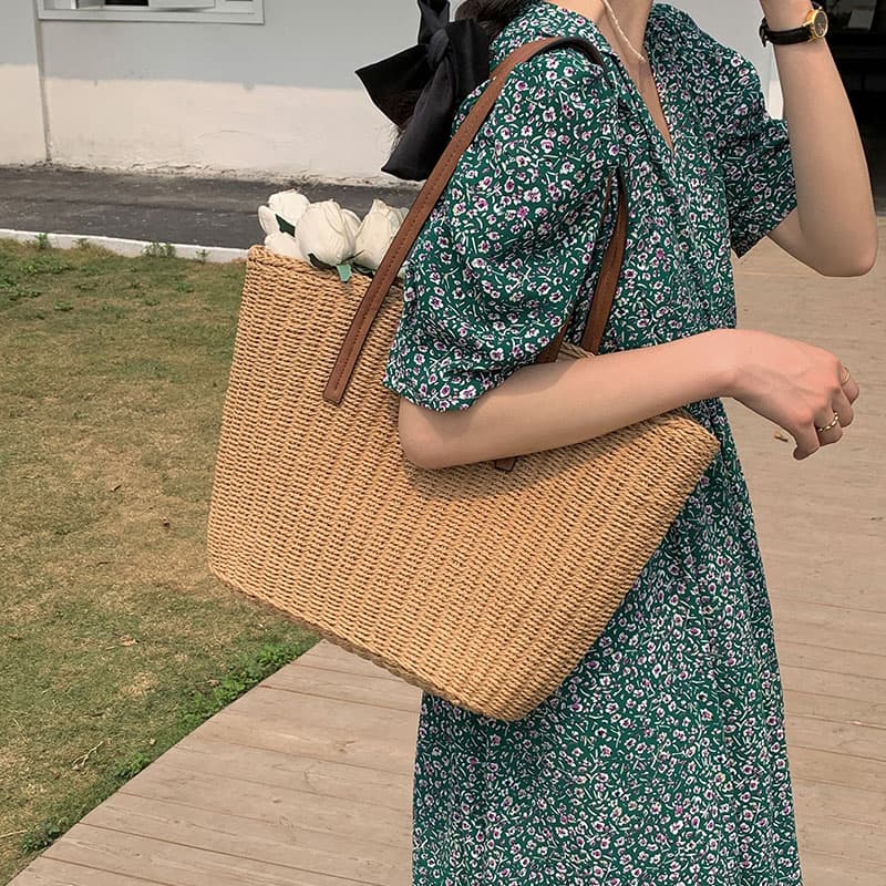 カゴバッグ なごみ風ペーパーストローバッグ