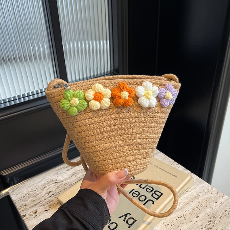 カゴバッグ 小花かごミニショルダーバッグ
