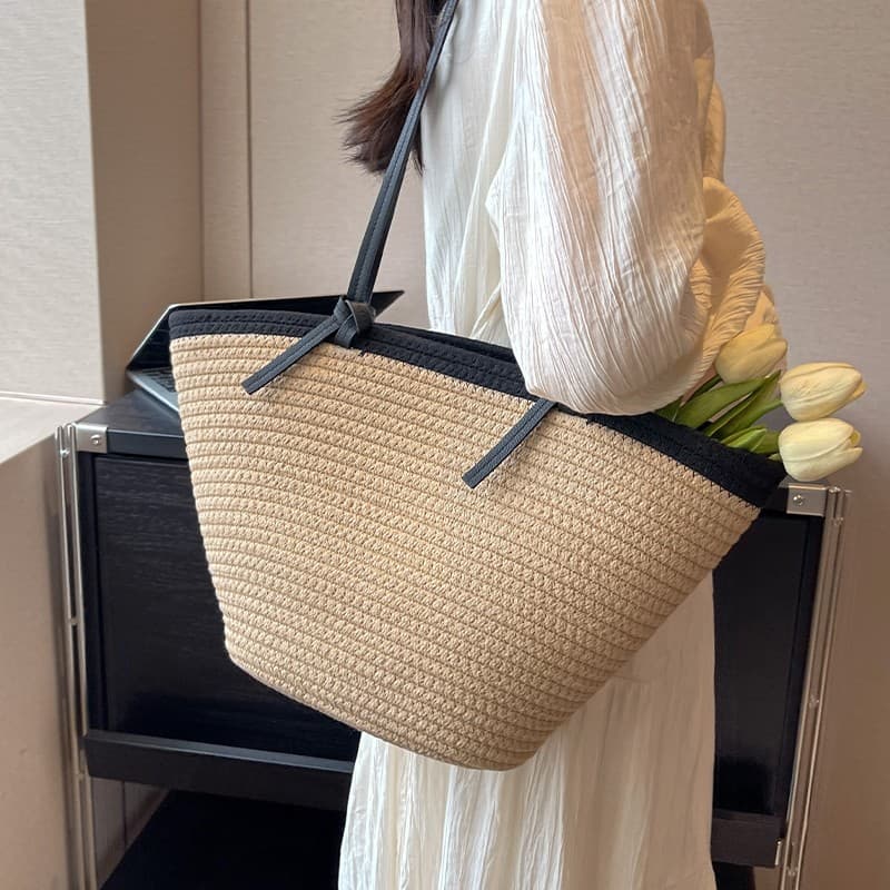 カゴバッグ なめらかラフィアのトート